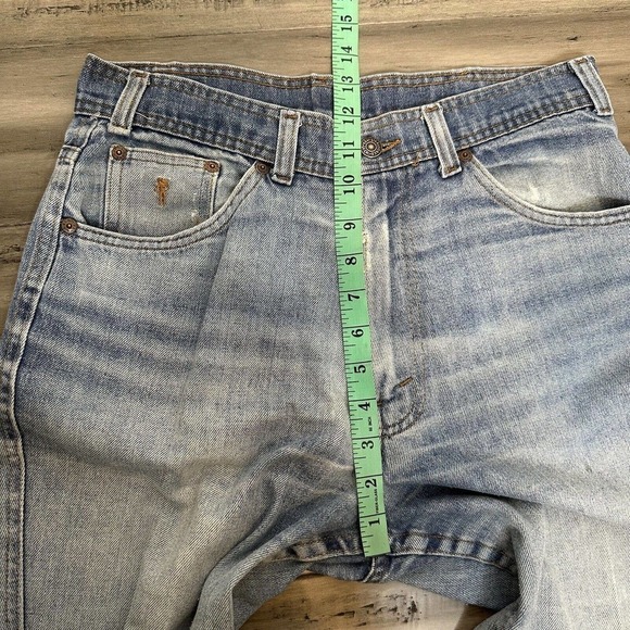 Men's Vintage Levi's Orange Tab Size 30x30 Bootleg Creased Front - Picture 9 of 11